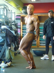 Side triceps pose. Contest: Australian Natural Bodybuilding Titles. Placing: 2nd.